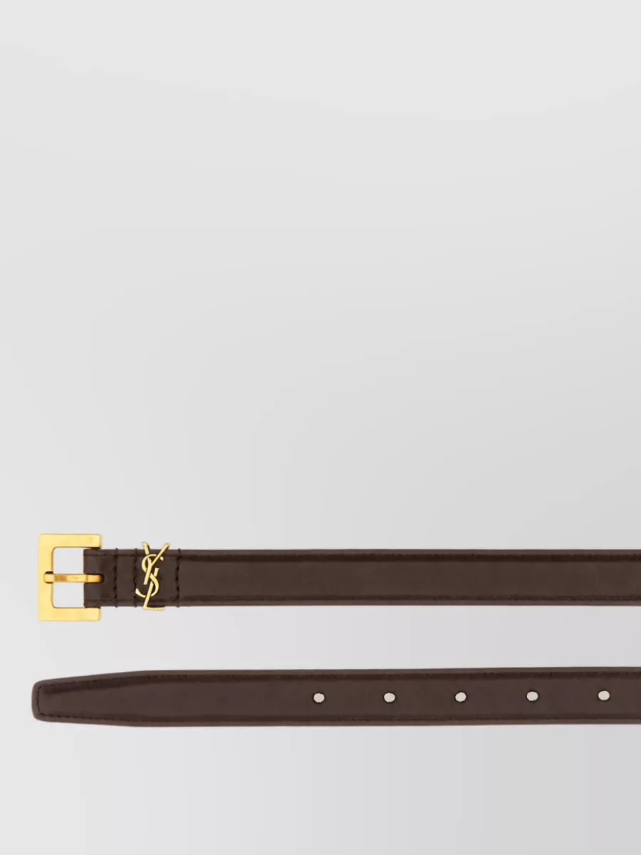 Saint Laurent Calf Leather Skinny Belt
