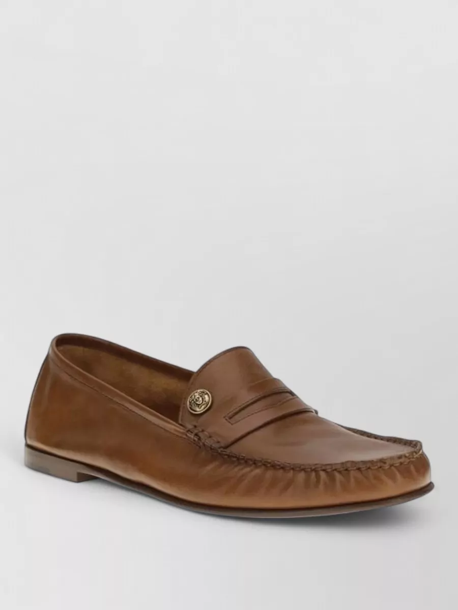 Versace calf leather slip-on loafers