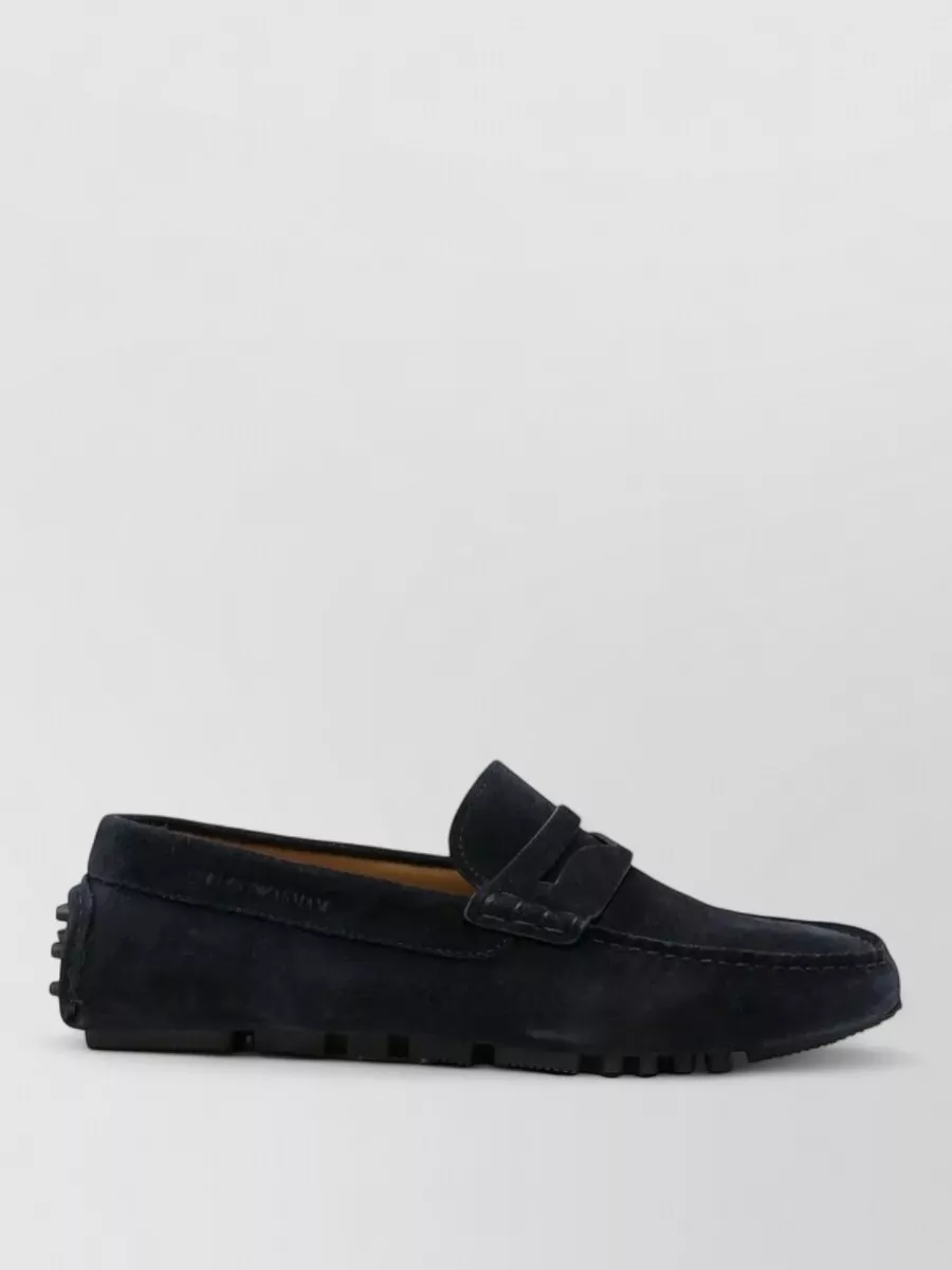 Emporio Armani Suede Leather Driver Loafers