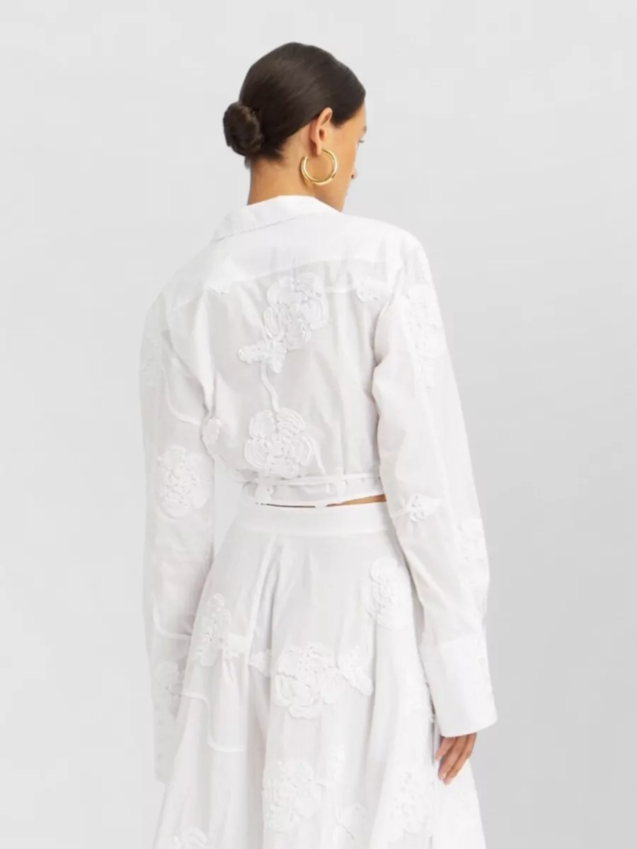 Rotate Cotton Long-Sleeve Wrap Shirt