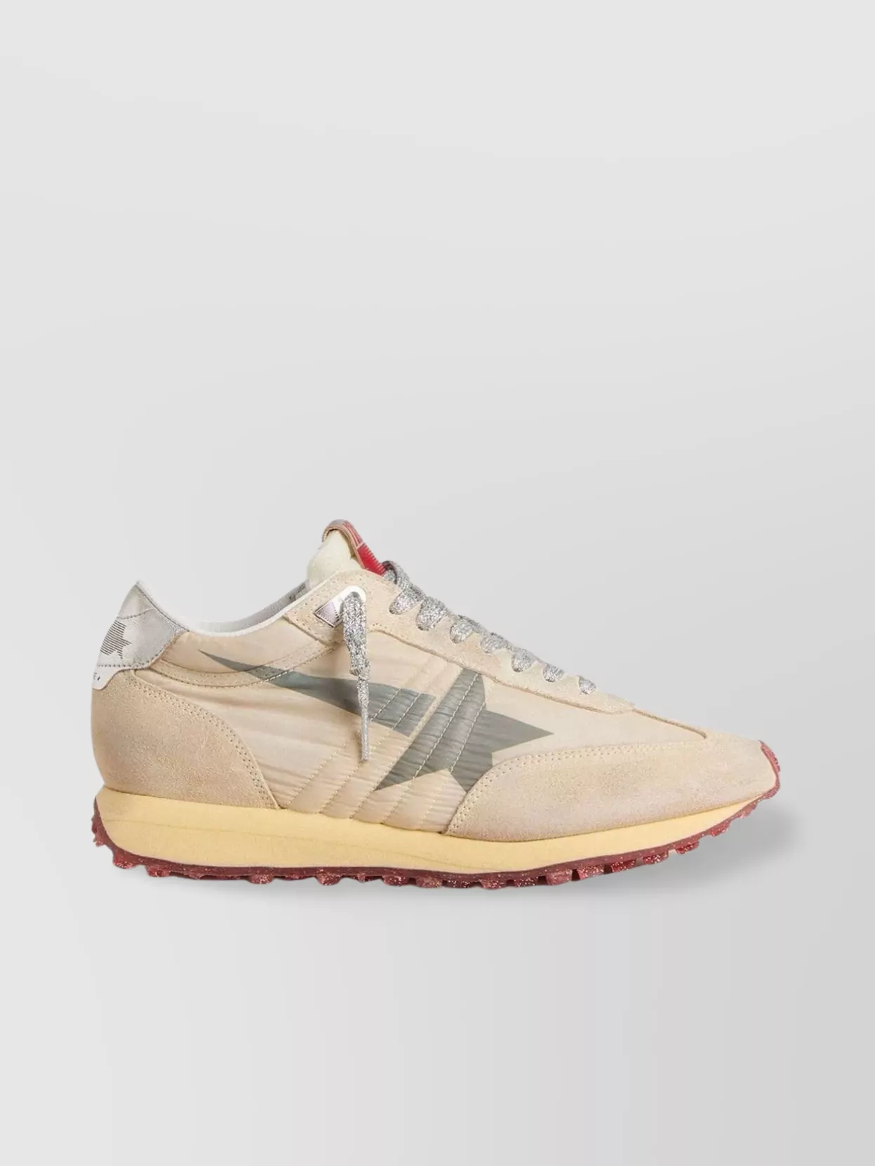 Golden Goose Low Top Sneakers With Suede And Mesh Panels In Neutral