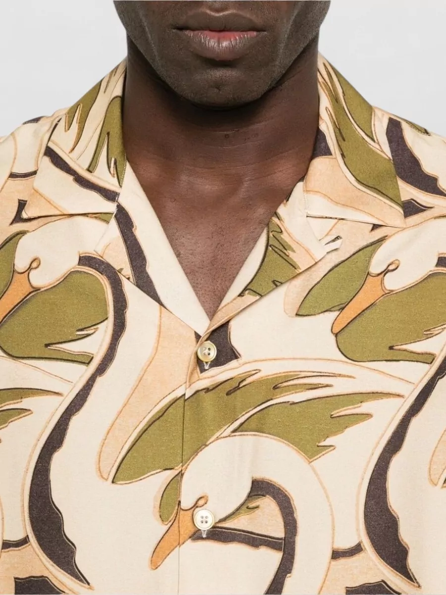 Paul Smith Camp Collar Shirt Graphic Print Short Sleeves