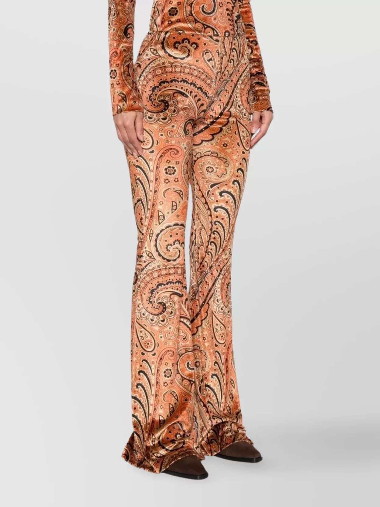 Etro Paisley Print Flared Viscose Trousers