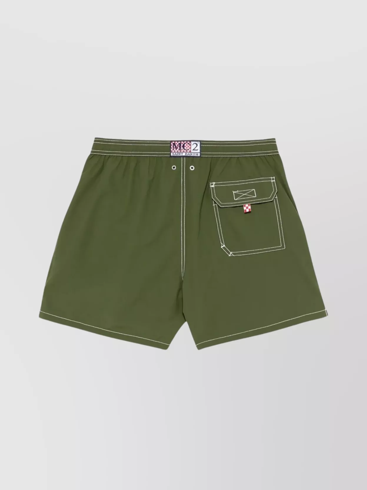 Mc2 Saint Barth Swimwear With Side Pockets And Back Pocket In Green