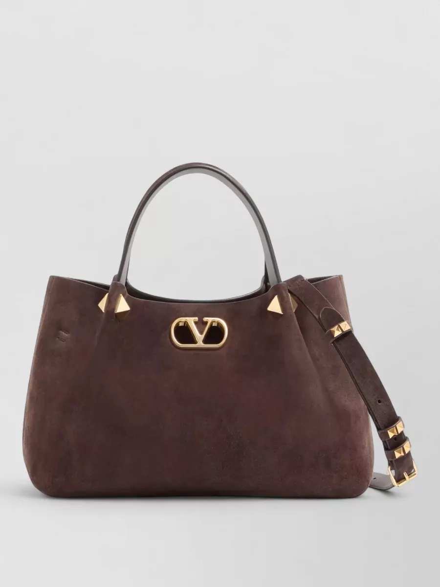 Valentino Garavani Vlogo Signature Small Suede Shoulder Bag