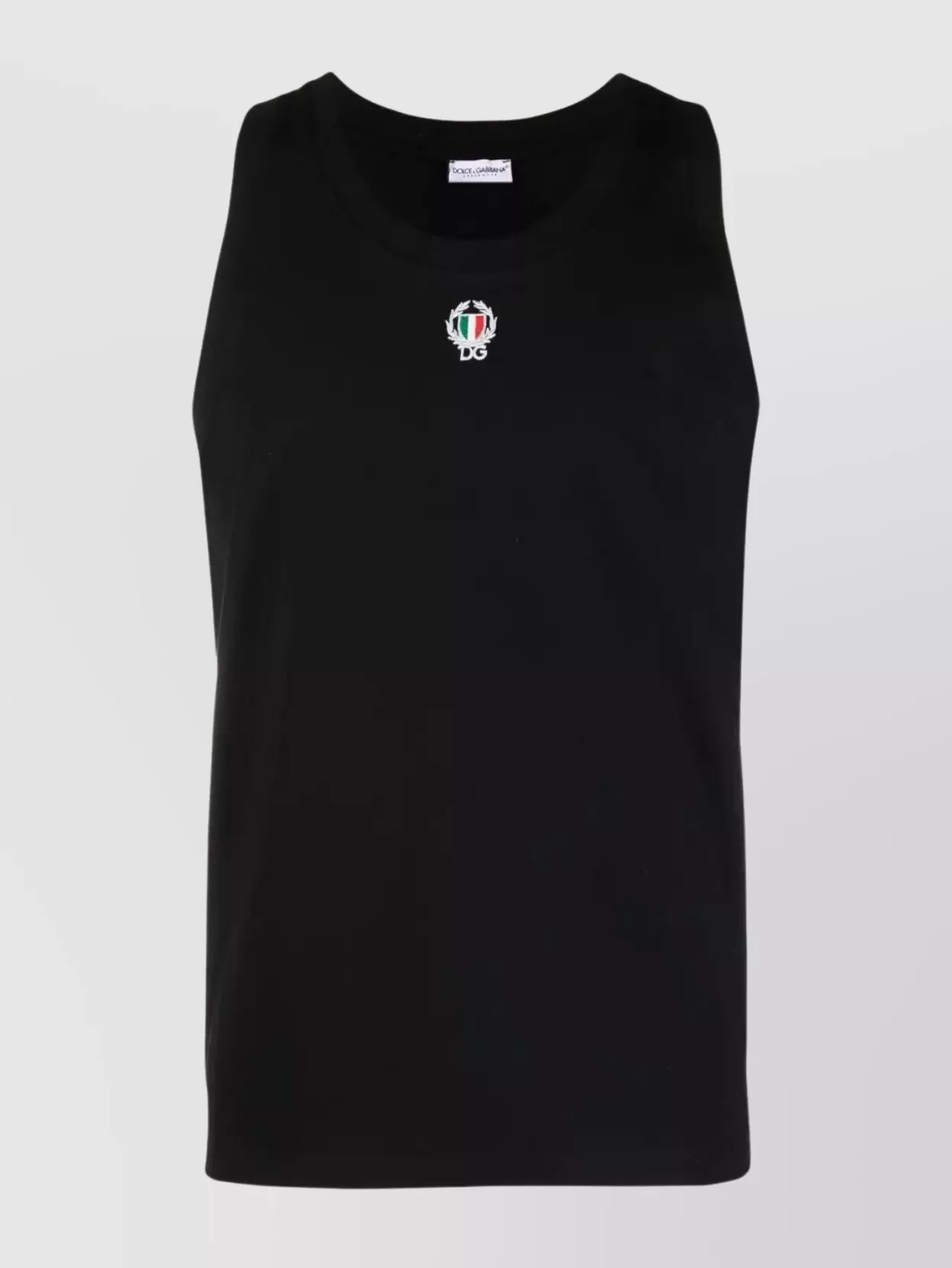 Dolce & Gabbana Logo-embroidered Tank Top In Black
