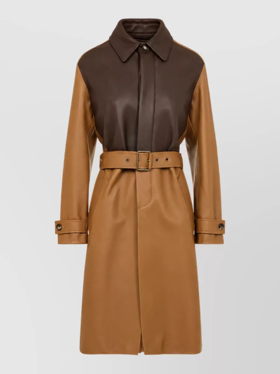 Loewe leather belted coat