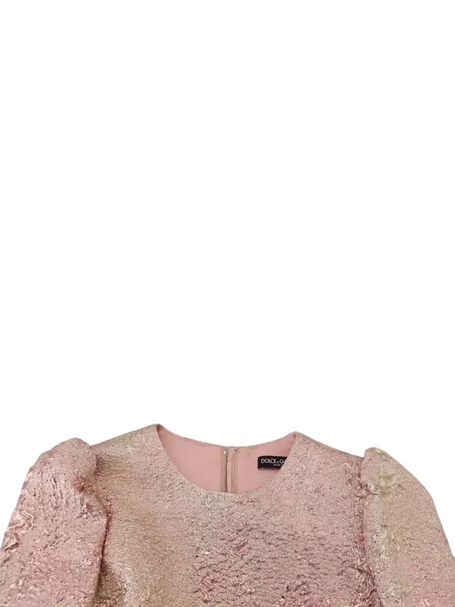 Dolce&Gabbana Silk Jacquard 3/4 Sleeve Knee-Length Dress
