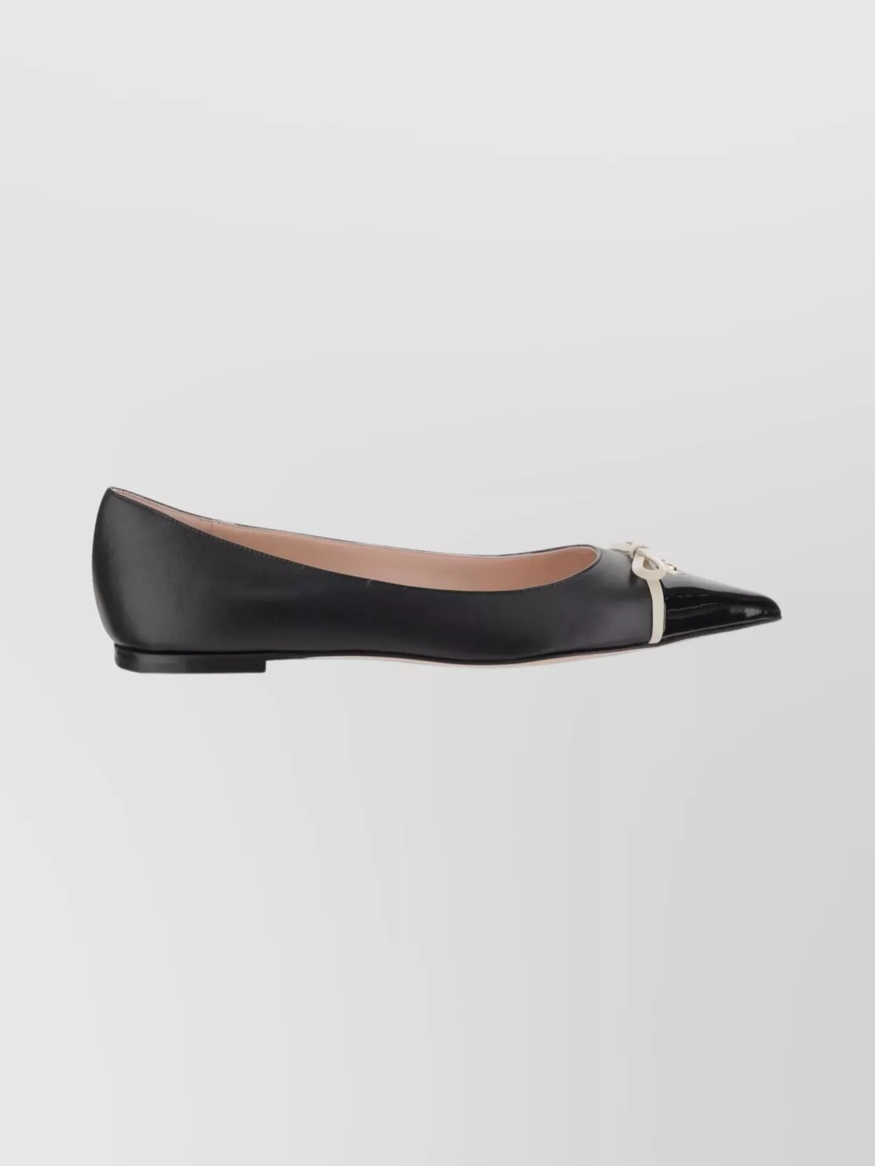 Valentino Vlogo Leather Ballerina Flat In Black