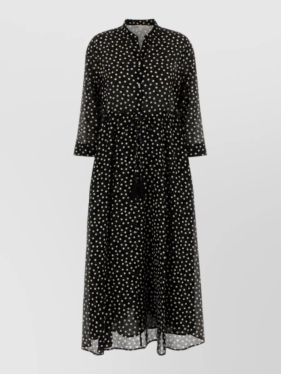 Tory Burch polka-dot long-sleeve midi dress