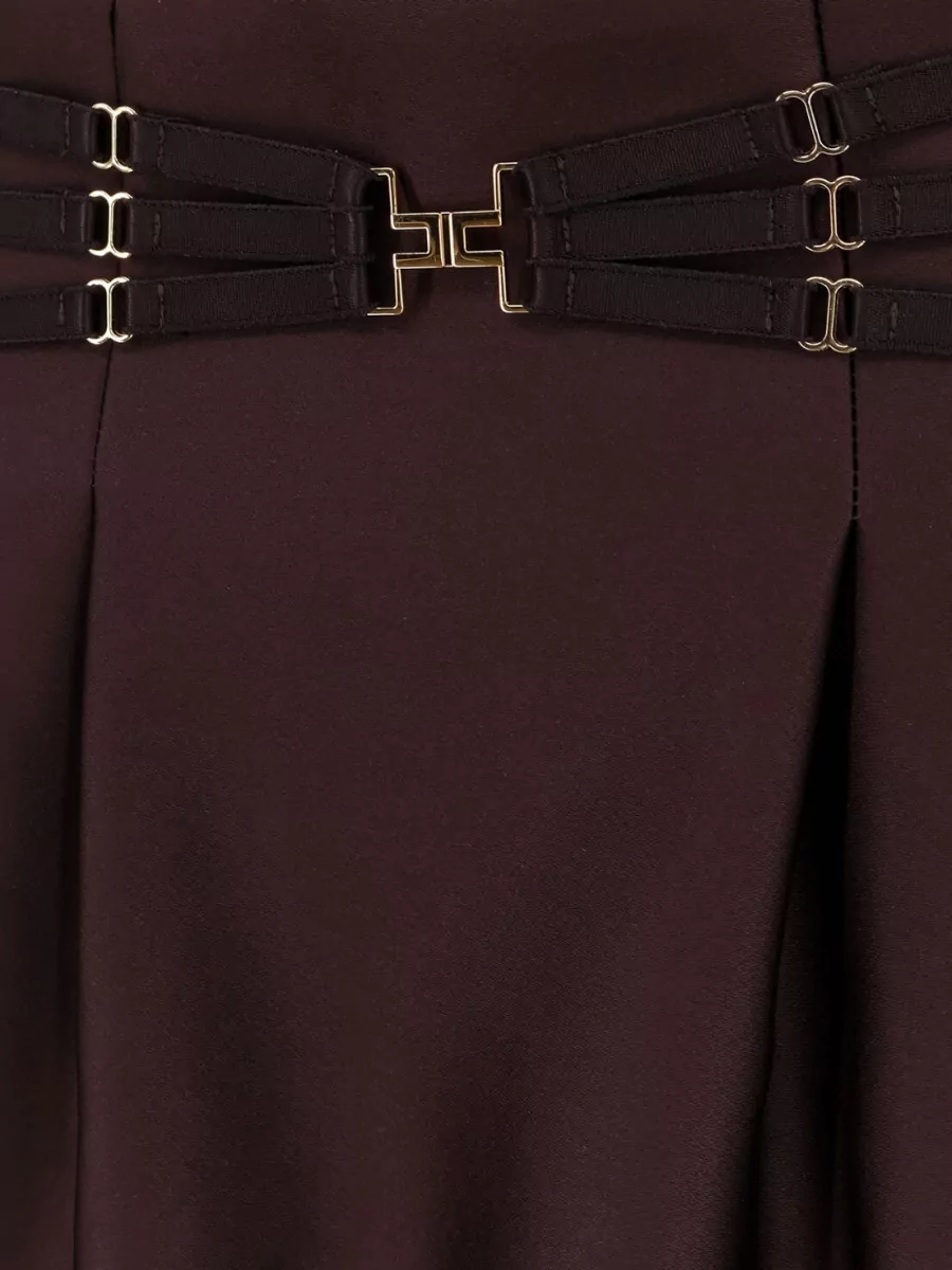 Elisabetta Franchi Satin High-Waisted Mini Skirt