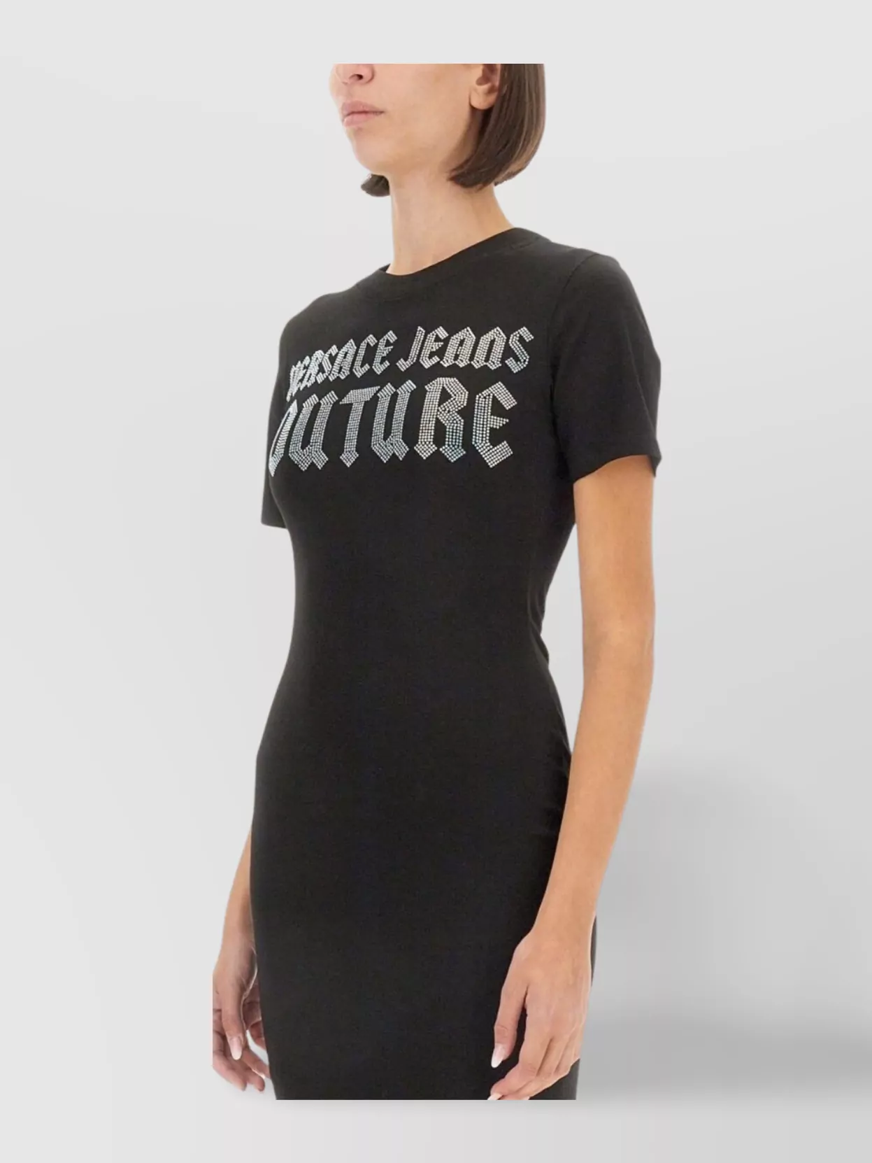 Versace Jeans Couture Crew Neck Fitted Silhouette Graphic Print Dress