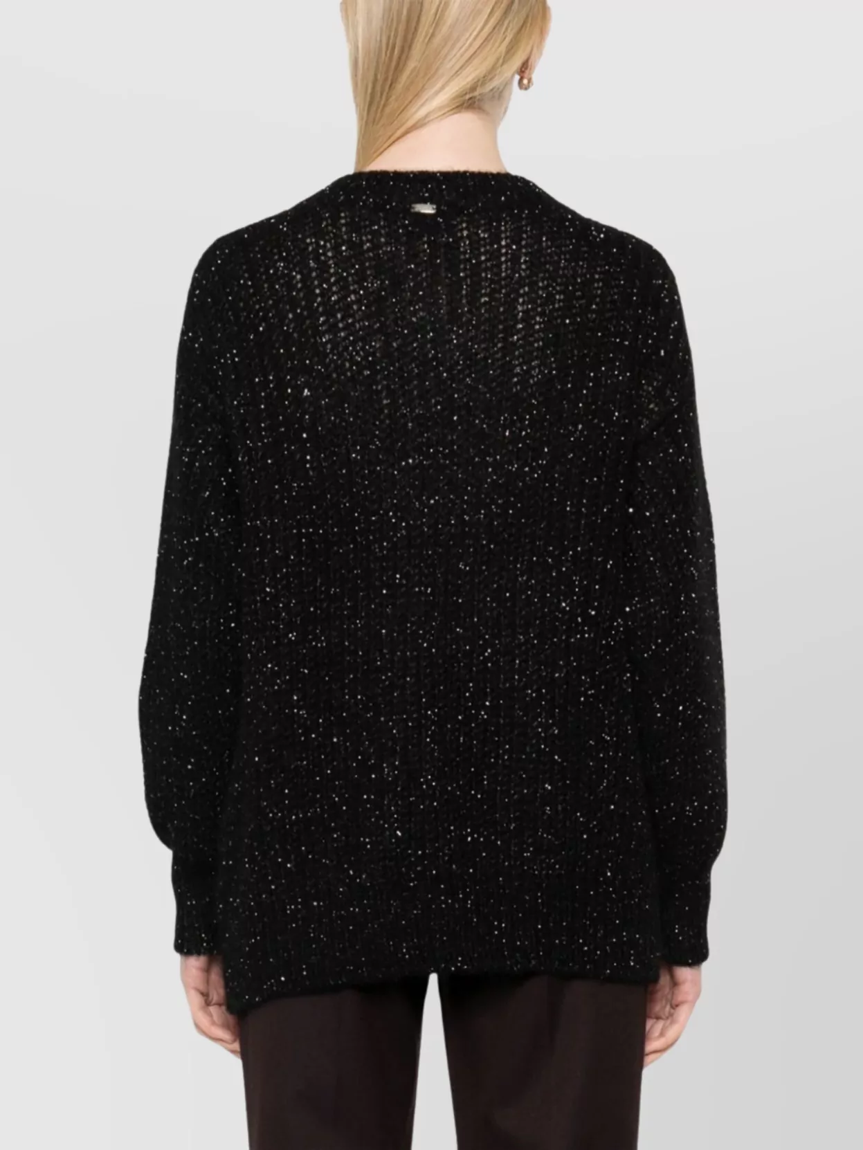 Herno V-Neck Long Sleeve Knitwear With Sparkling Finish