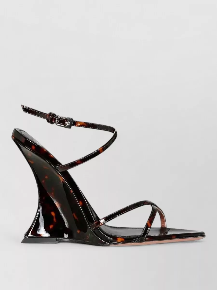 Paris Texas leather patent tortoiseshell wedge sandals
