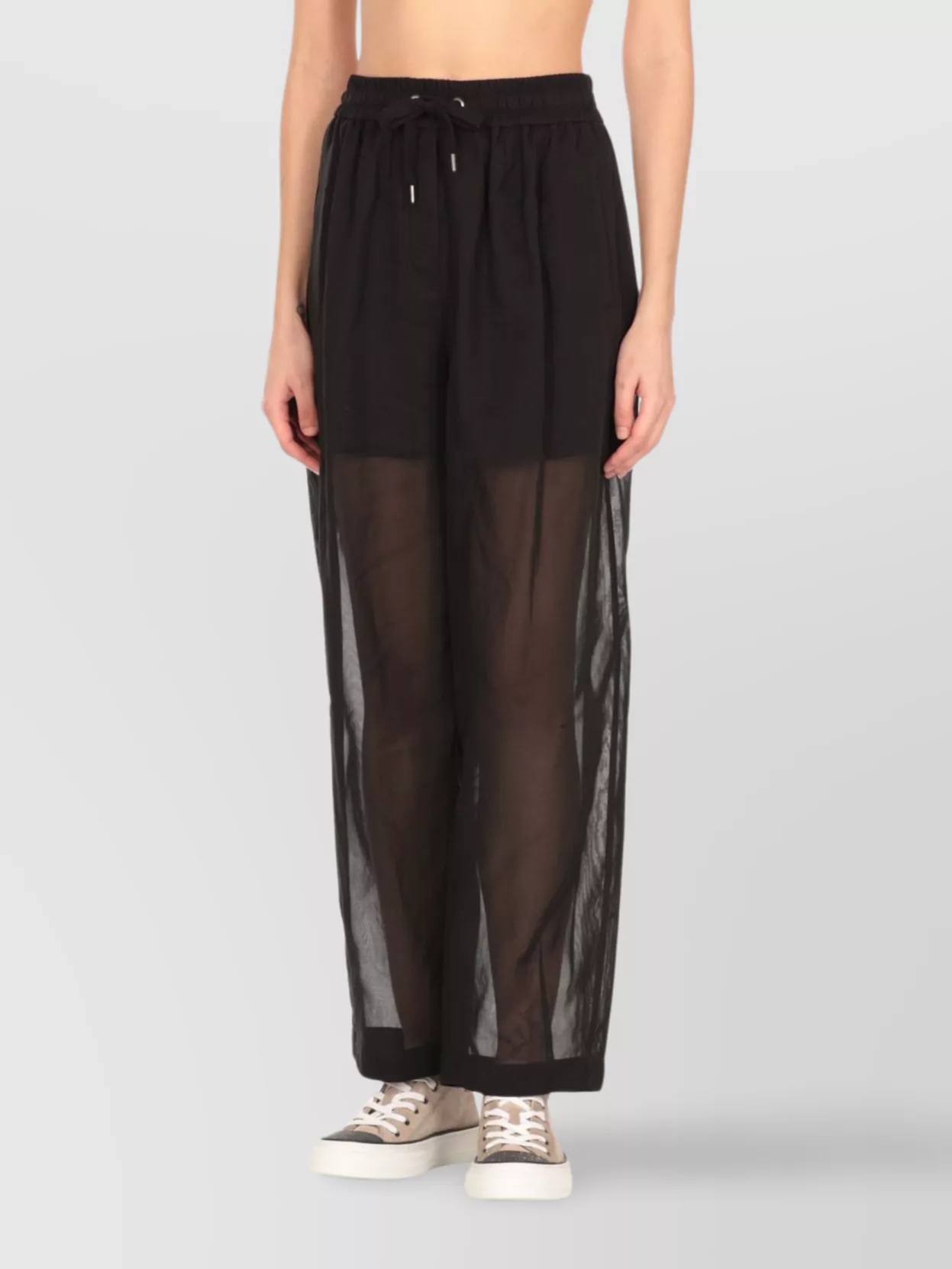 Brunello Cucinelli Straight Cotton Pants Sheer Fabric