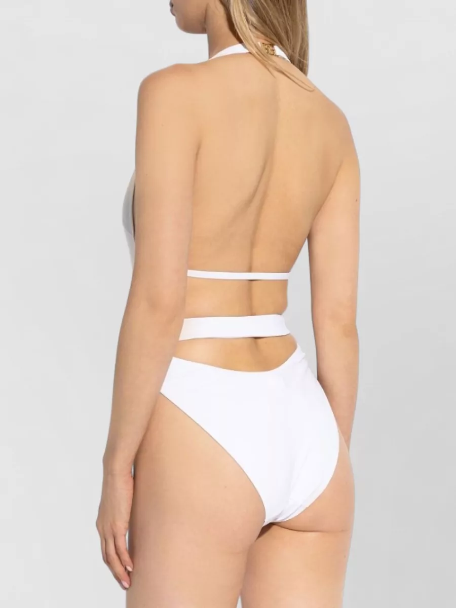 Dolce&Gabbana Belted Halterneck Swimsuit High Leg Design