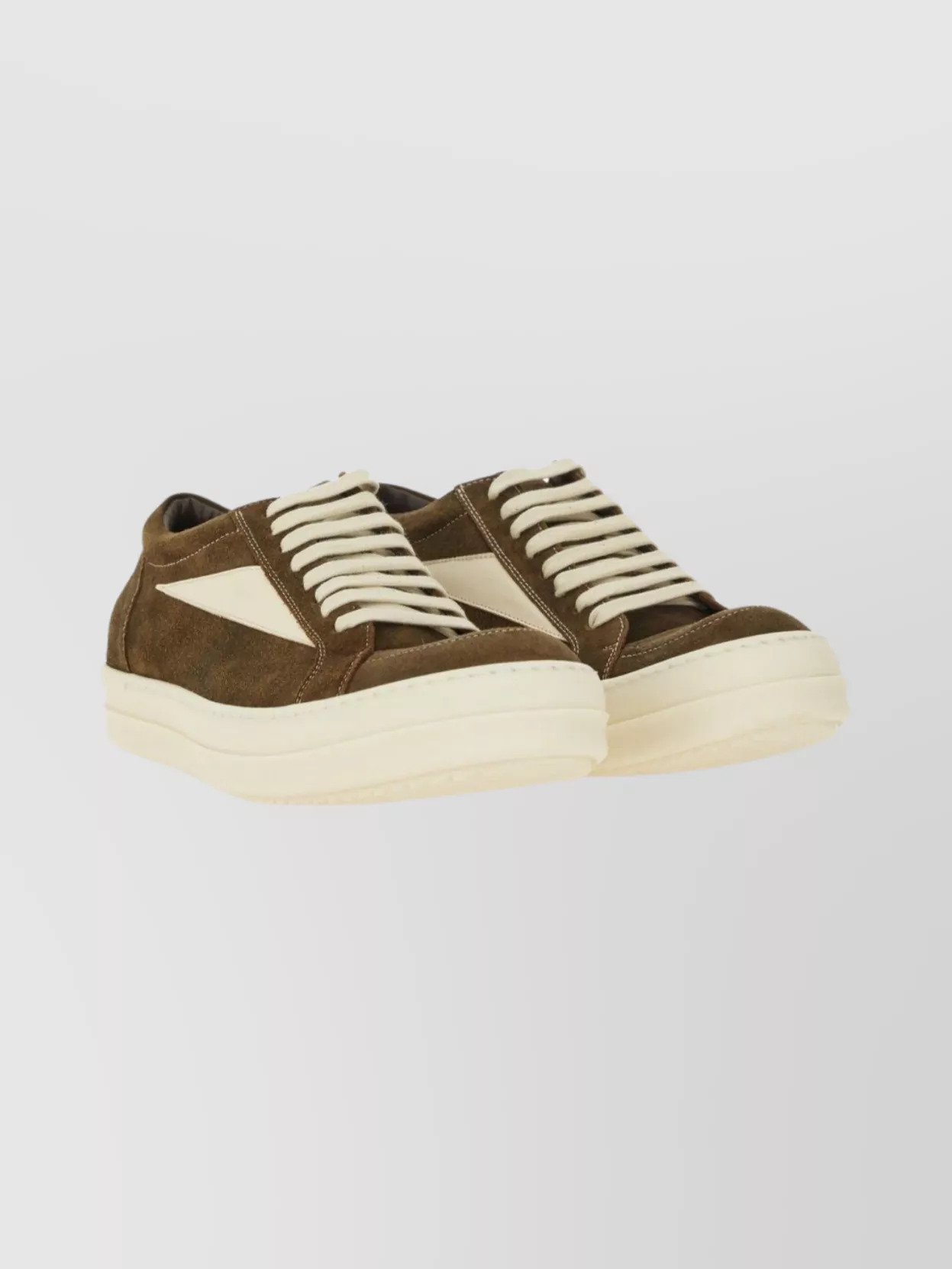 Rick Owens Suede Sneakers With Rubber Sole And Panel