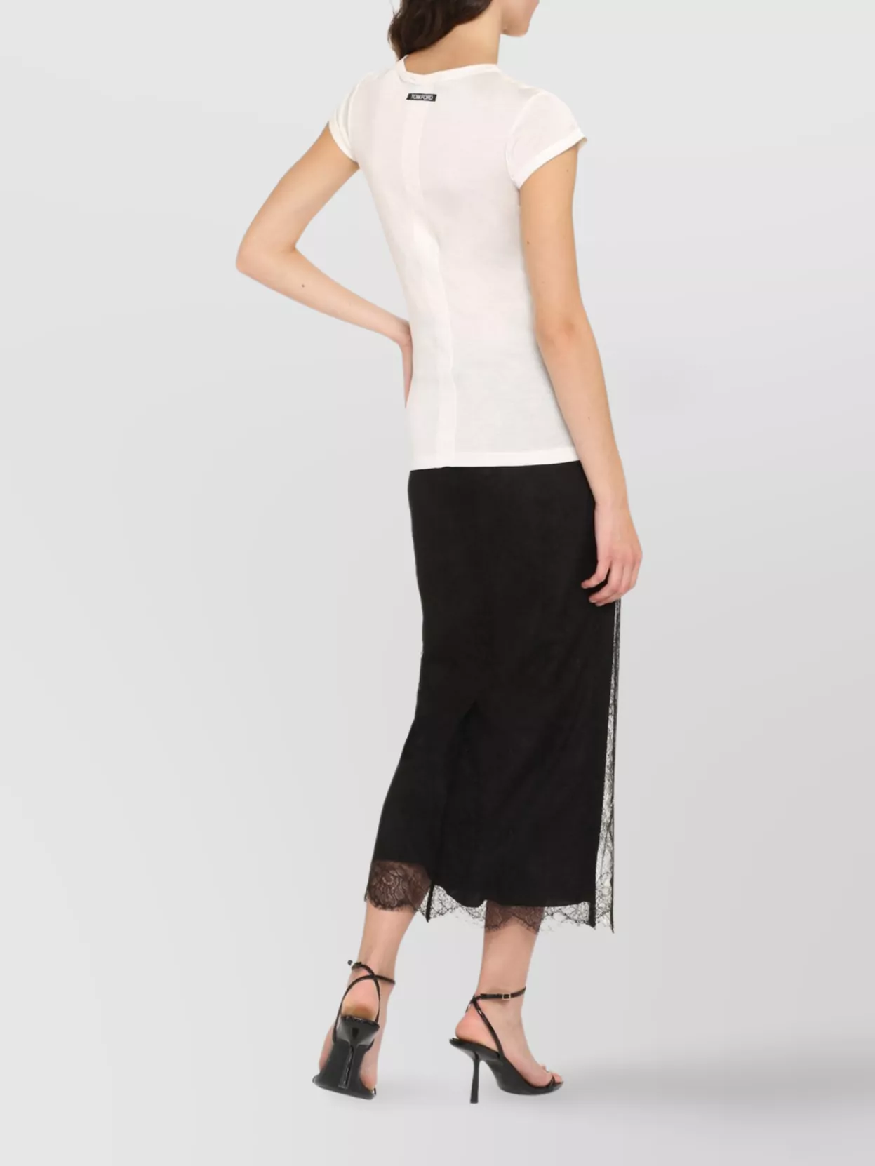 Tom Ford Silk T-Shirt With Cap Sleeves And Printed Design