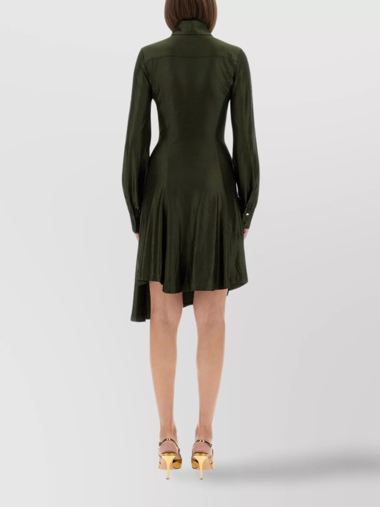 Paco Rabanne Draped Sleeve Dress Button Detailing