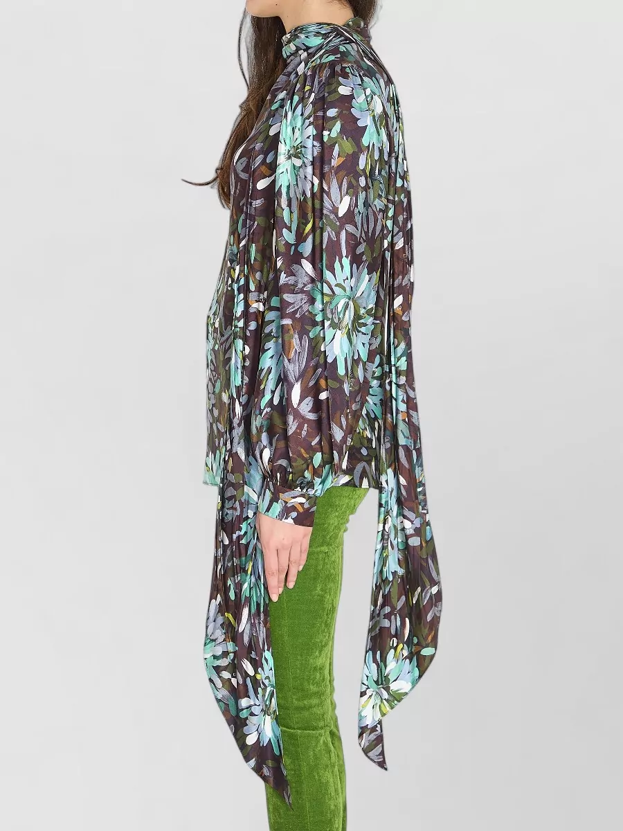 Gucci Silk Twill Shirt Bow Neck Scarf