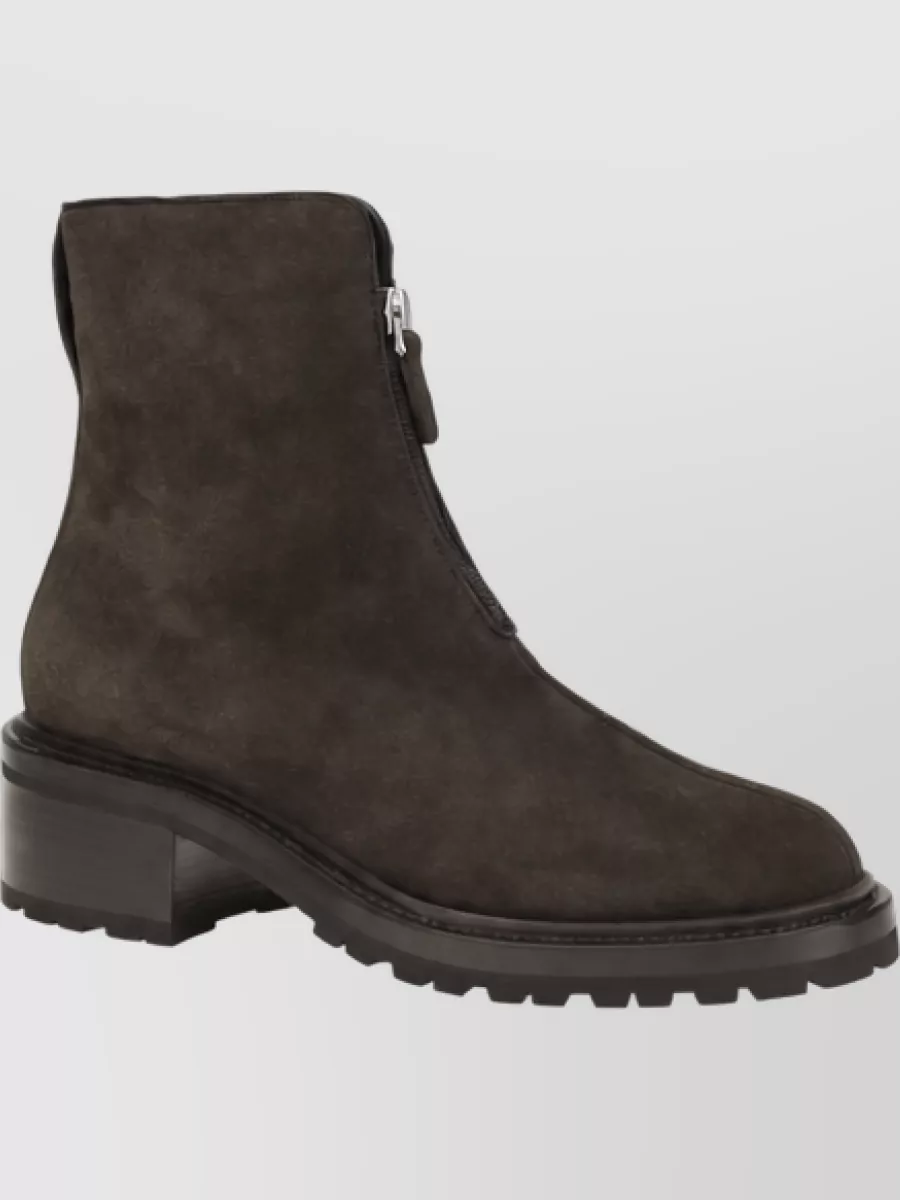 The Row Suede Leather Ankle Boots