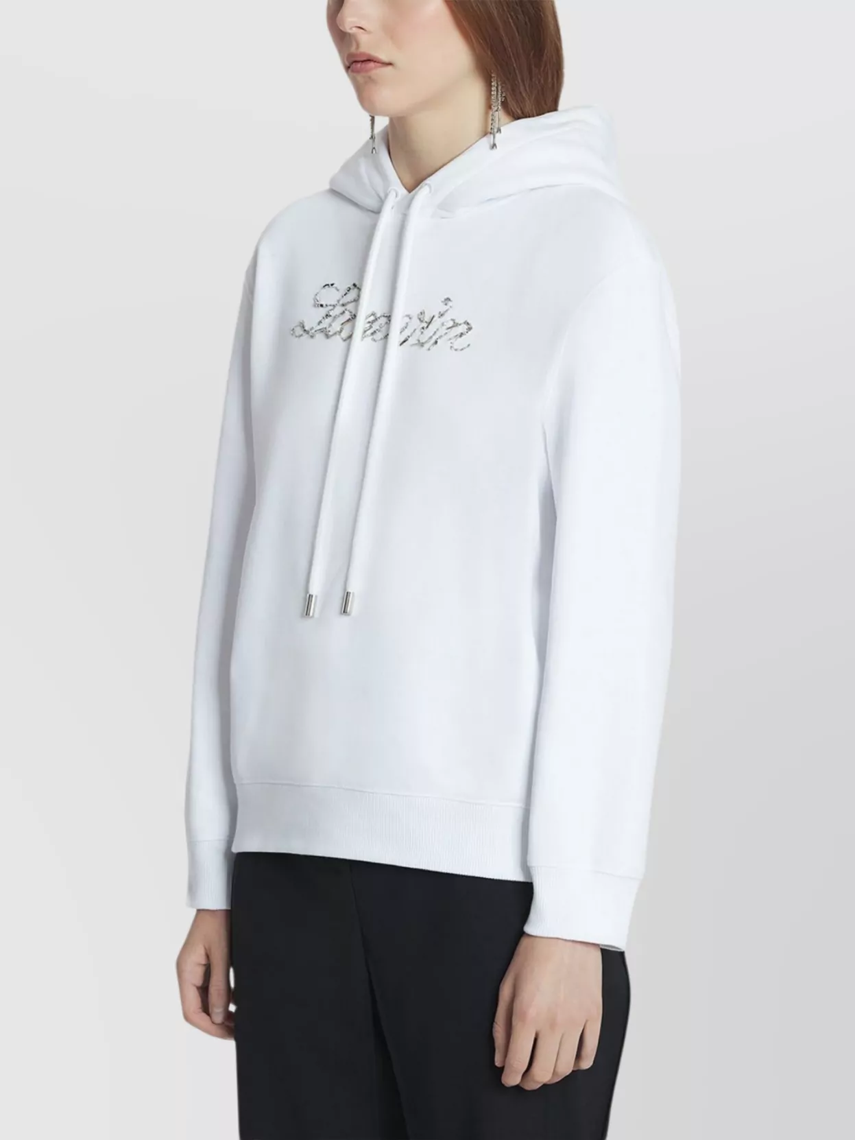 Lanvin Embroidered Handwritten Logo Hoodie