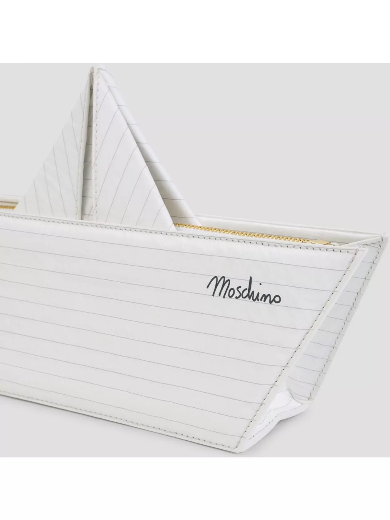 Moschino Boat Shape Chain Strap Striped Pattern Shoulder Bag