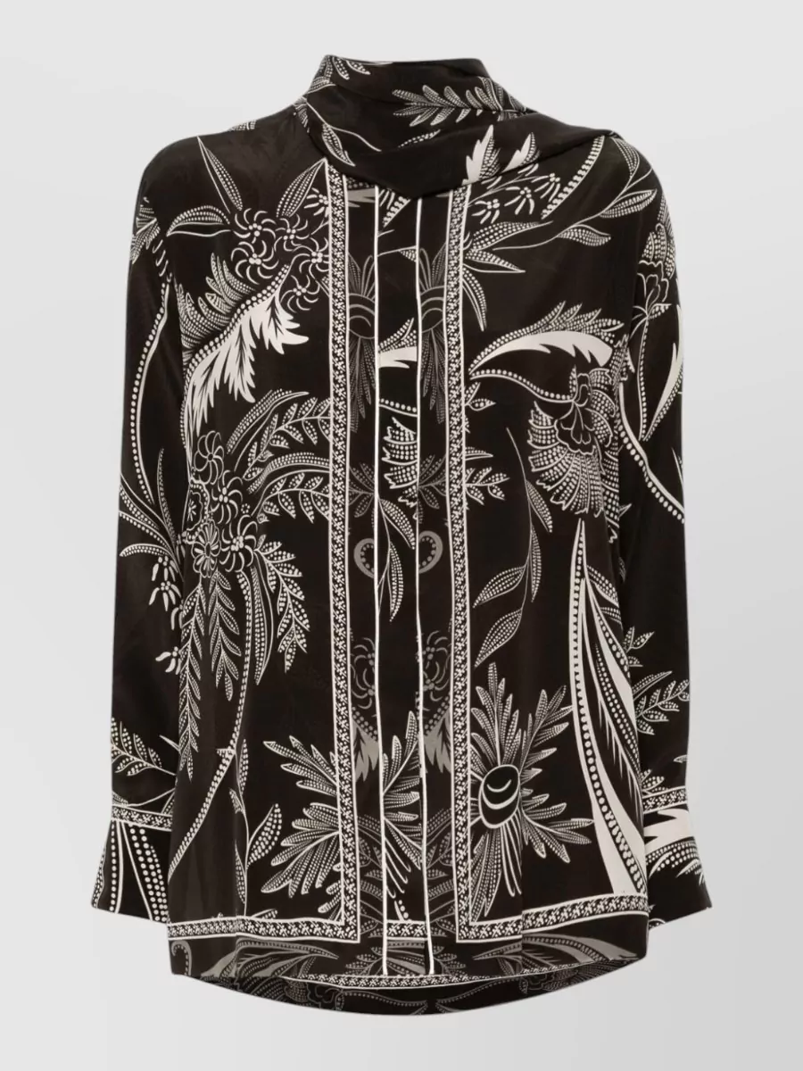 F.r.s For Restless Sleepers silk botanical-print long-sleeve blouse