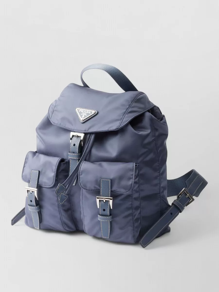 Prada Backpack Front Pockets Top Handle Design