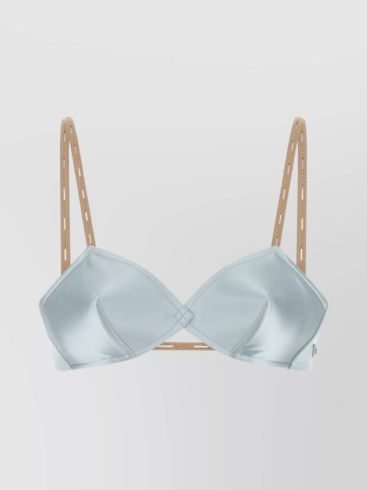 Miu Miu Soft Satin Bra Adjustable Straps In Blue