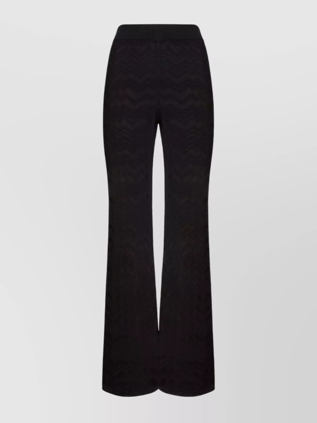 Missoni Straight Long Pants In Chevron Pattern In Black