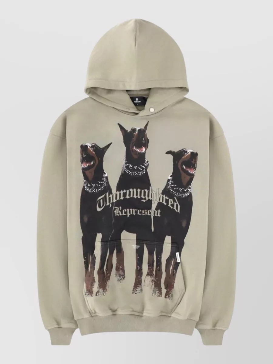 Represent cotton relaxed-fit hoodie