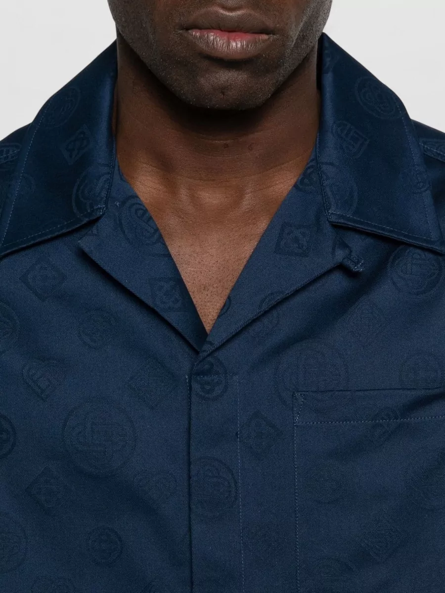 Casablanca Patterned Cotton Short-Sleeve Camp-Collar Shirt
