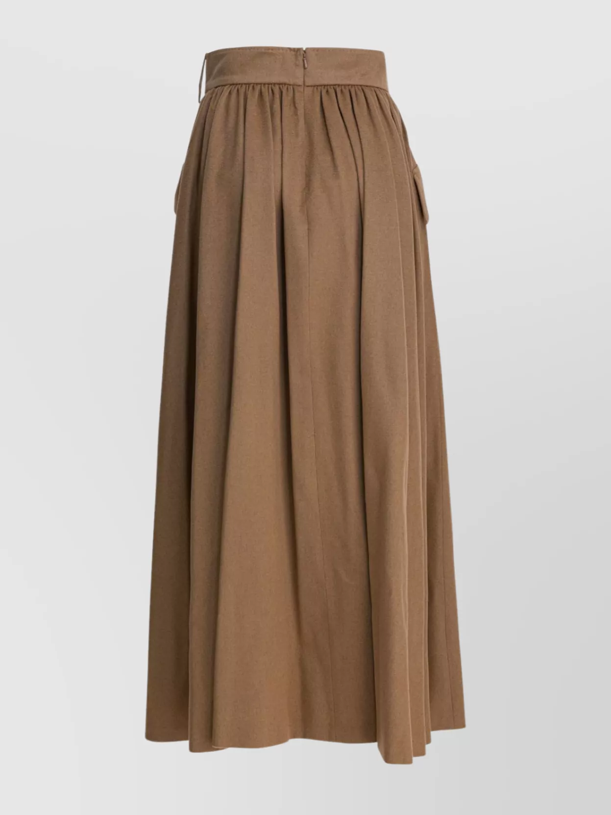 Max Mara High Waist Pleated Midi Wrap Skirt In Brown
