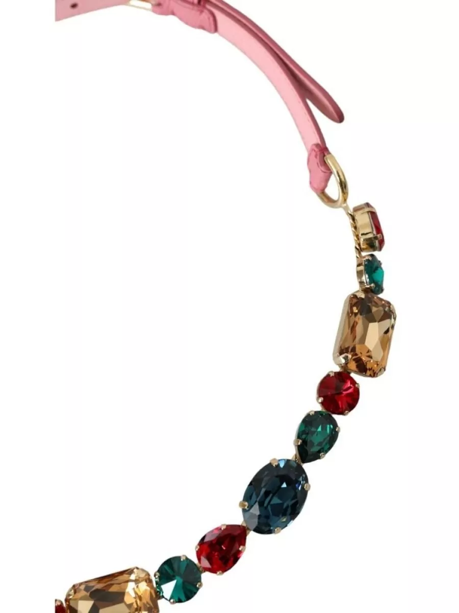 Dolce&Gabbana Leather Crystal Embellished Belt