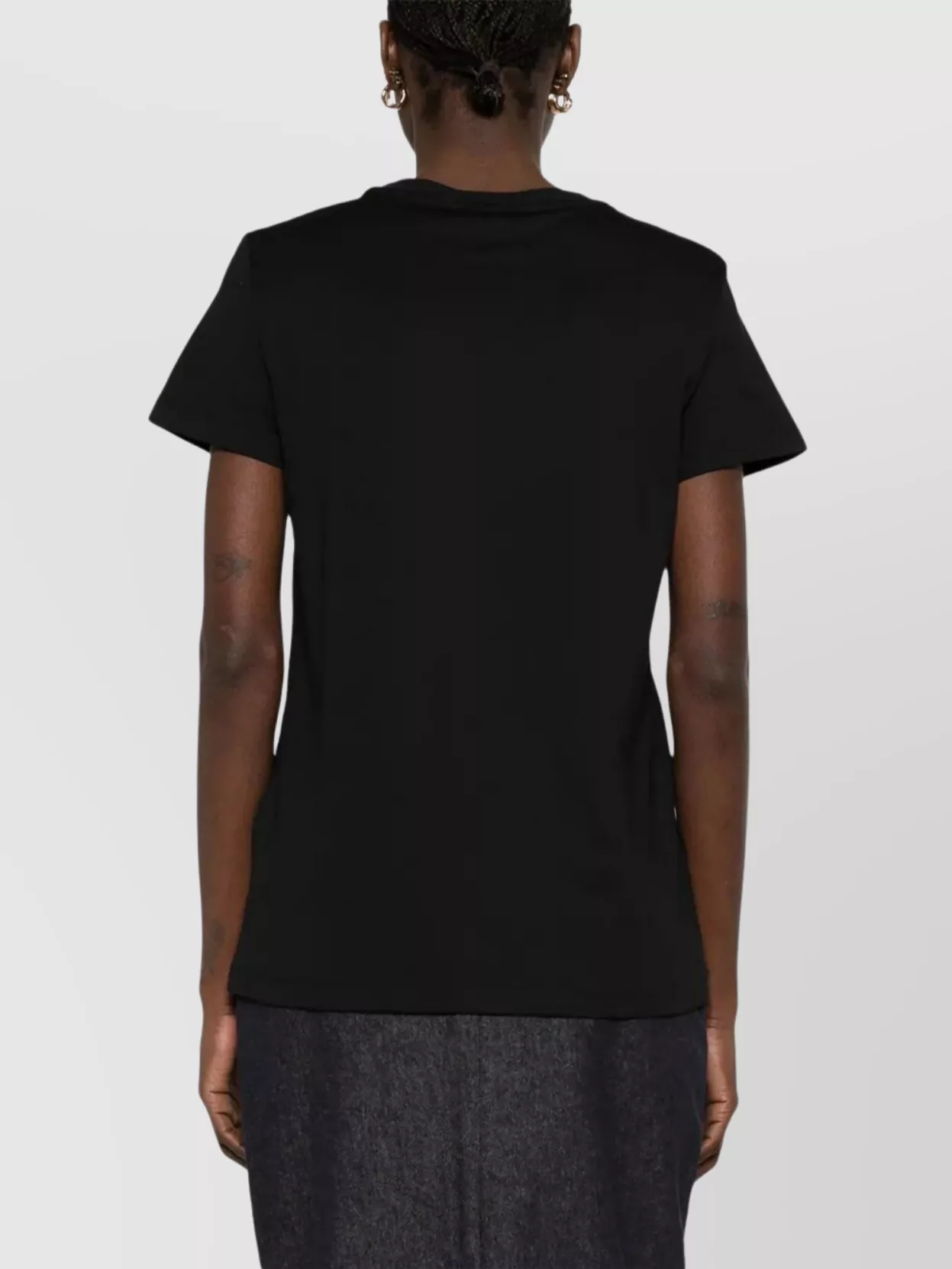 Max Mara Embellished Round Neck Top With Graphic Detail In Black