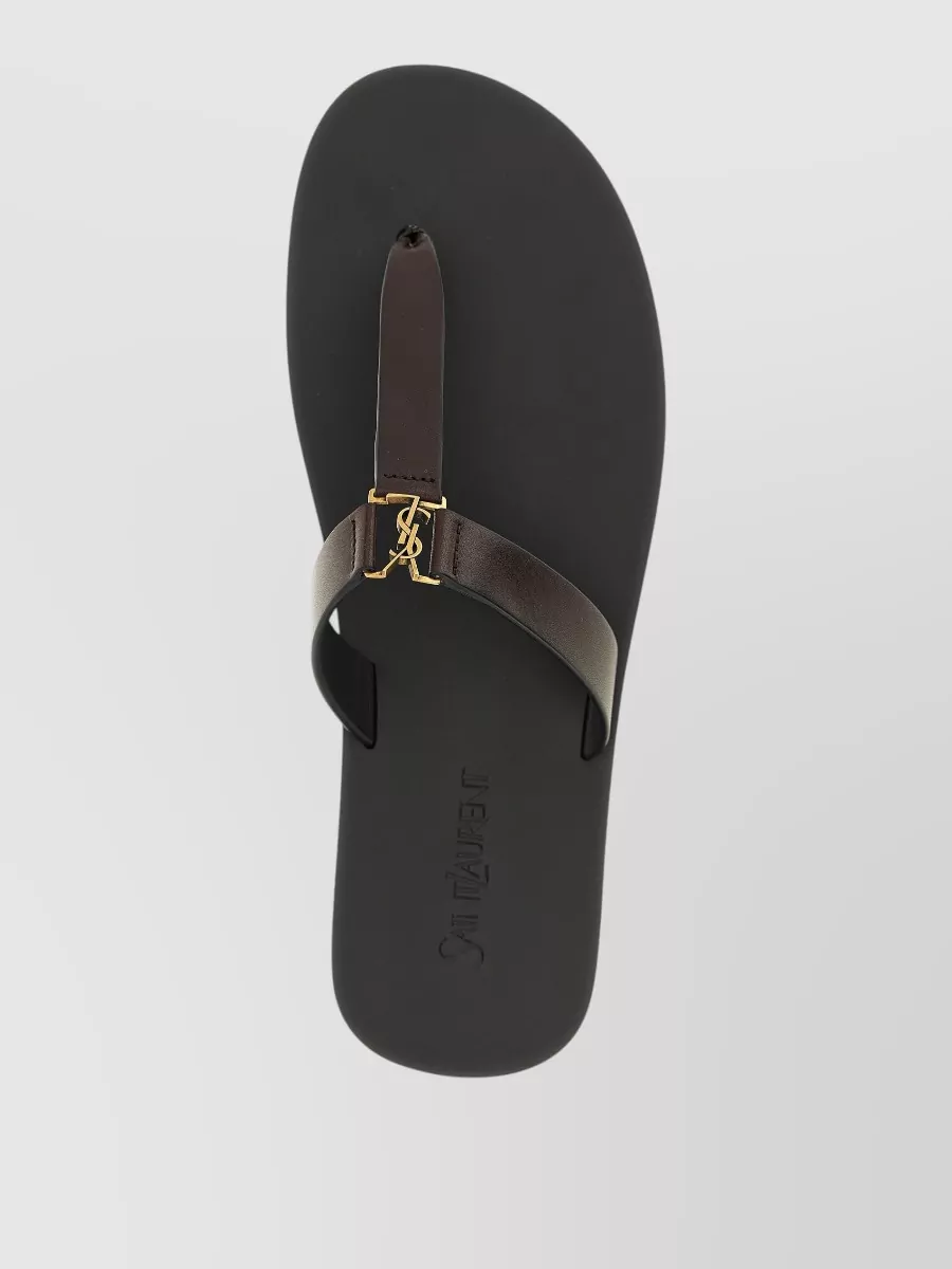 Saint Laurent Leather Babylone Thong Sandals