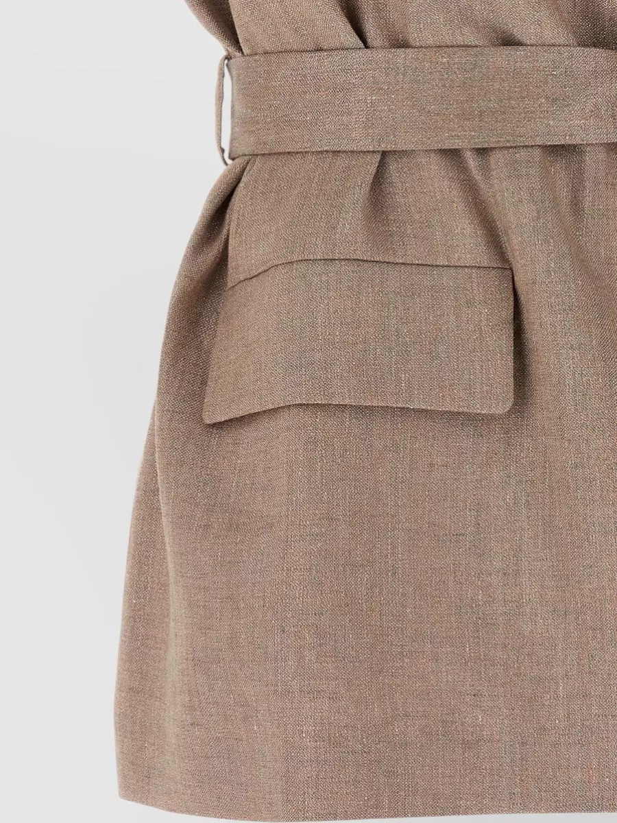 Brunello Cucinelli Tailored Vest Belted Waist Notched Lapels