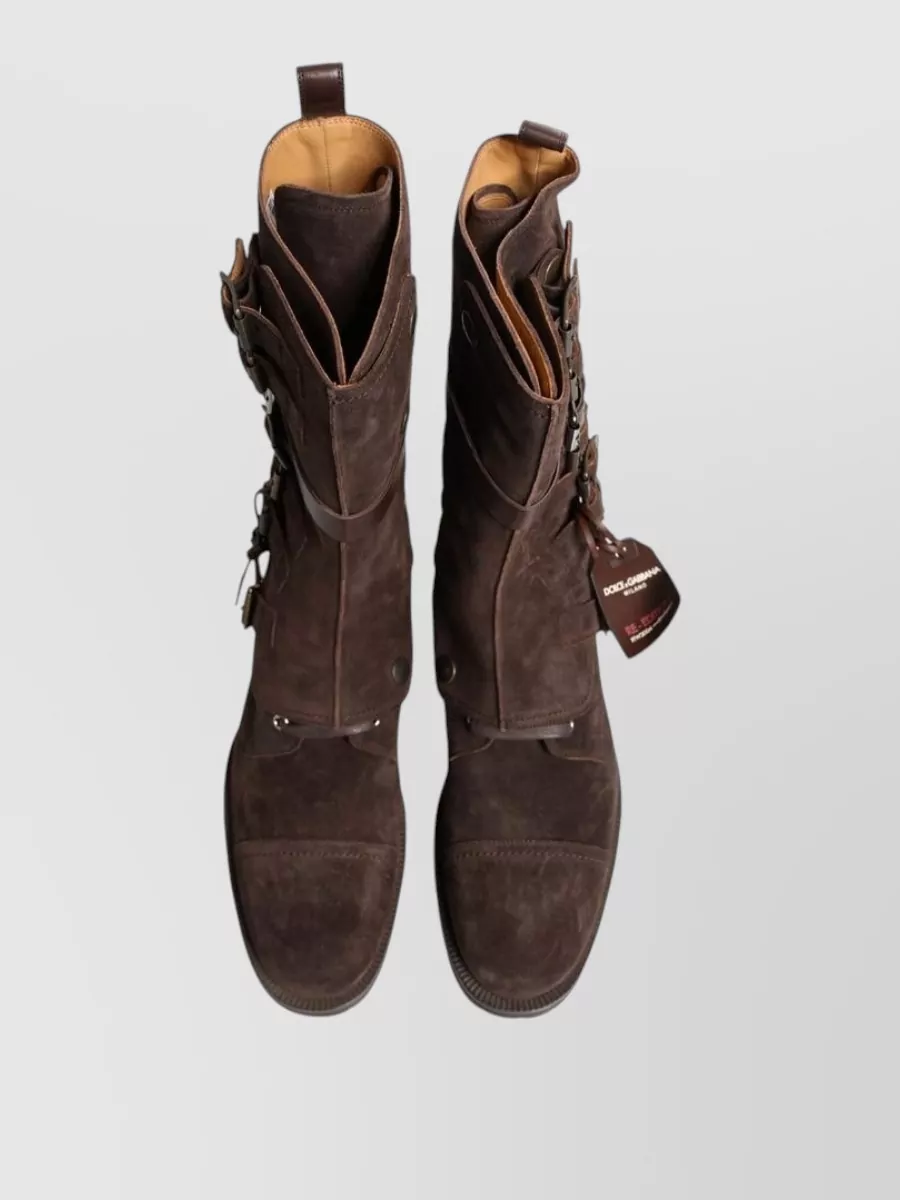 Dolce&Gabbana Suede Leather Combat Ankle Boots