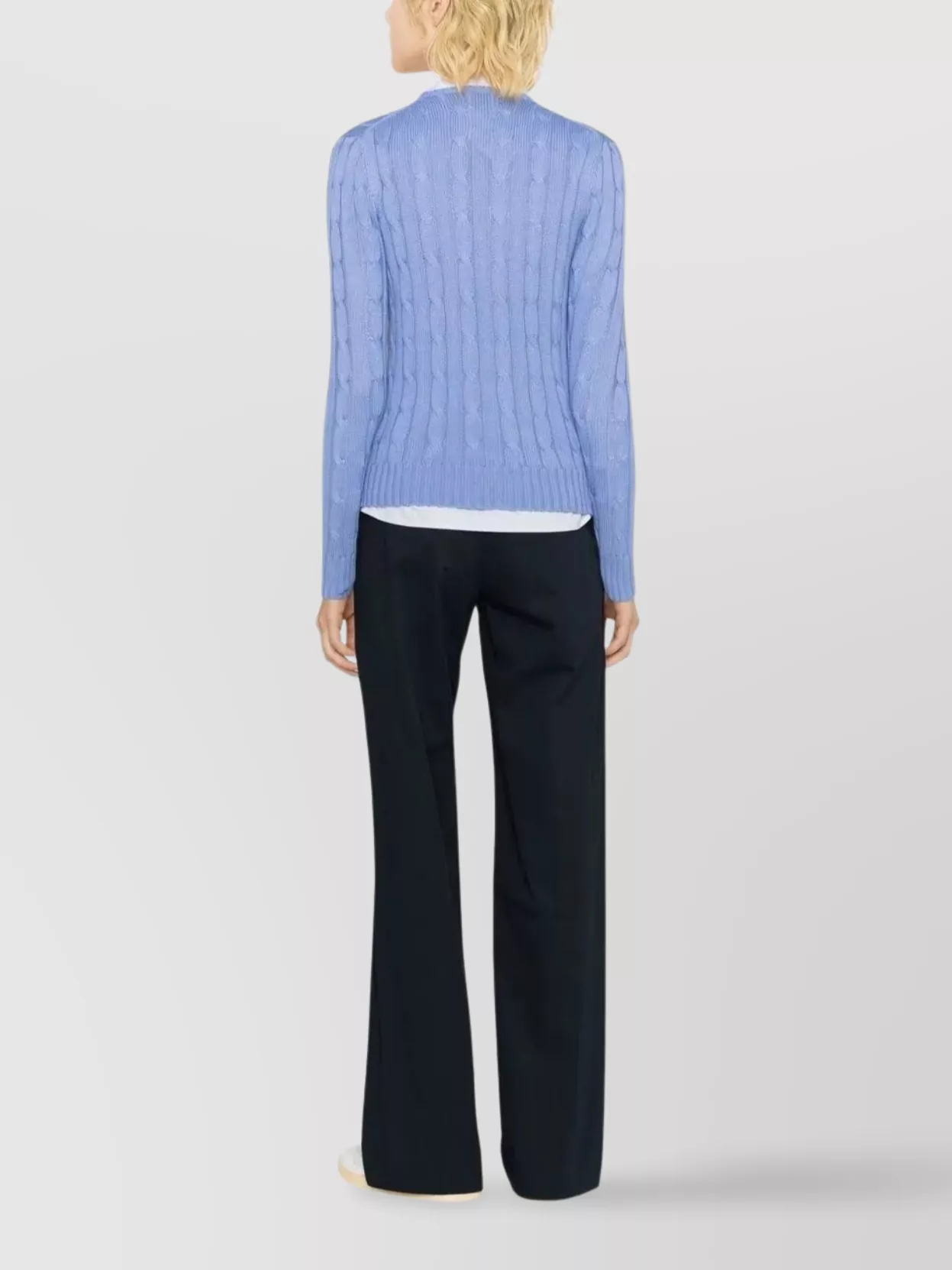 Shop Ralph Lauren Polo Pony Cable-knit Jumper In Blue