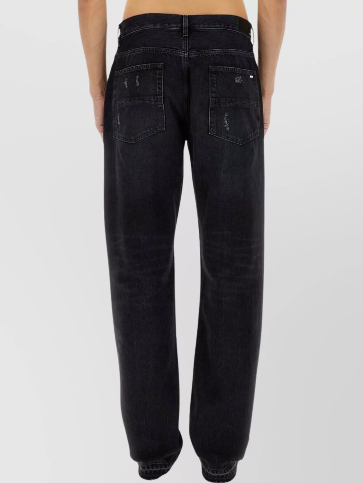 Amiri Denim Straight Leg Jeans With Belt Loops