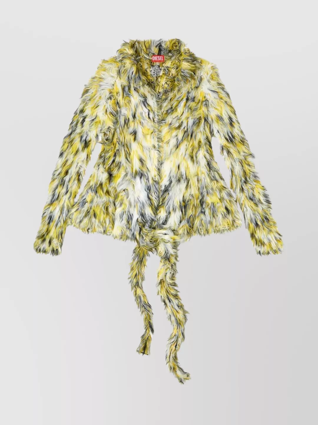 Diesel Mini Dress With Long Sleeves And Belt In Yellow