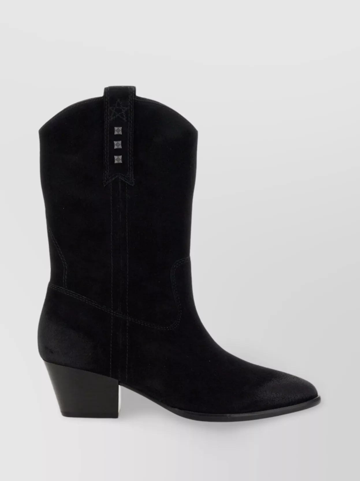 Ash Almond Toe Studded Suede Boots