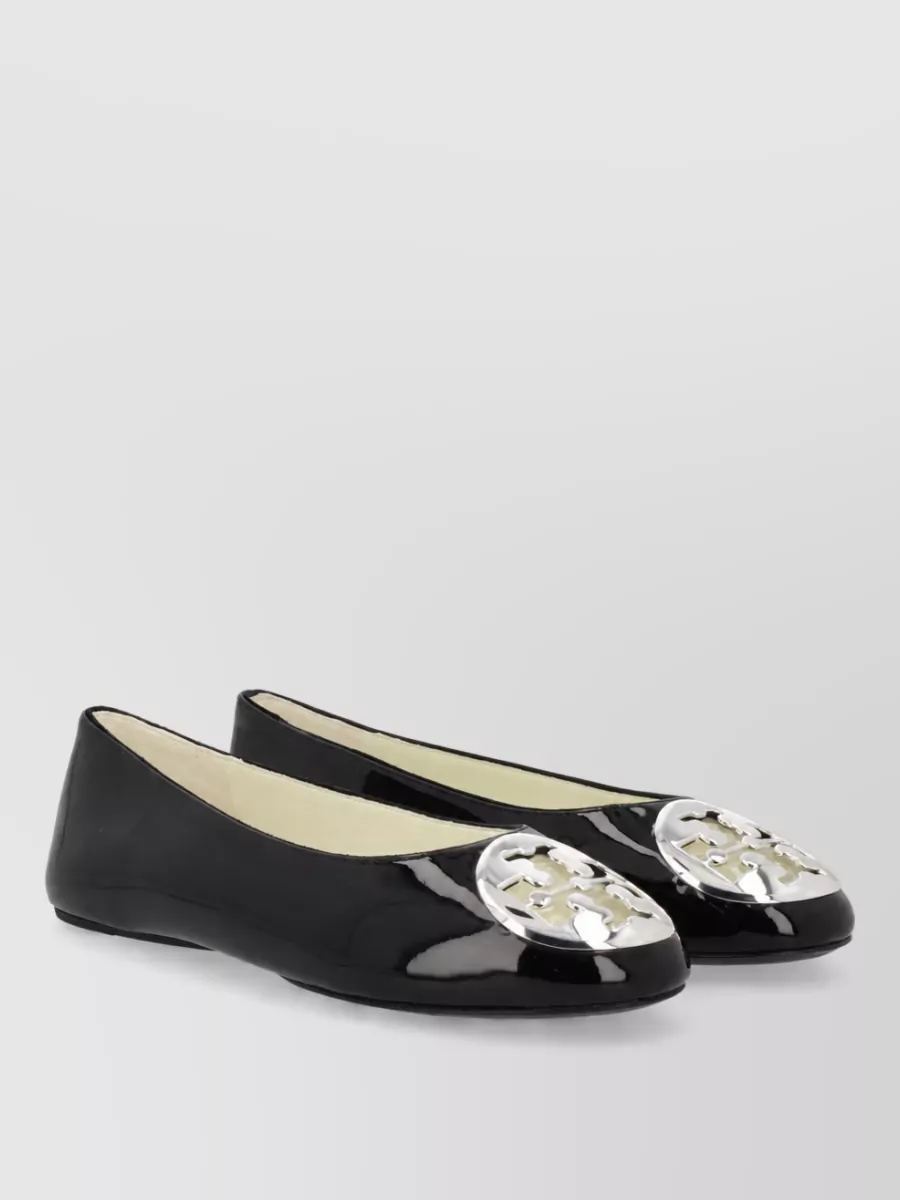 Tory Burch Reva Ballerina Shoes Patent Rounded Toe