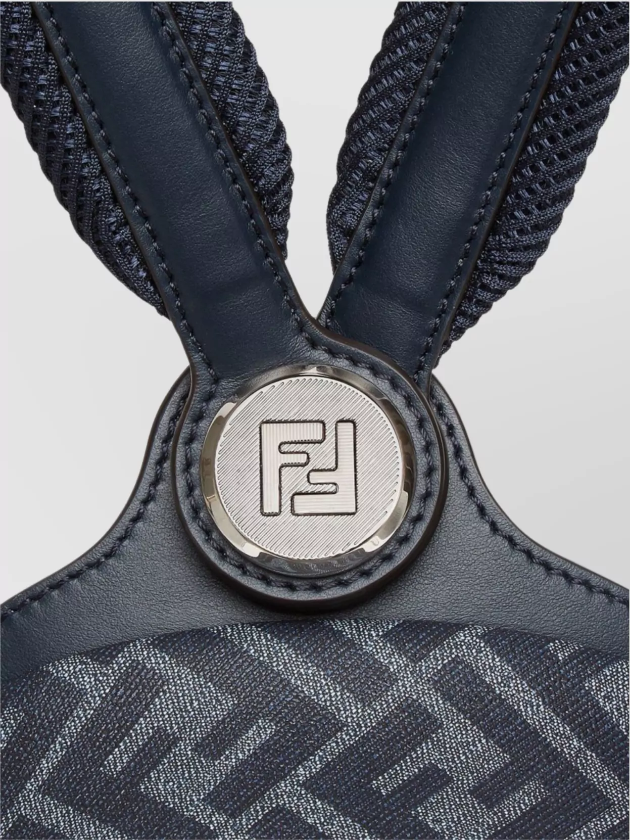 Fendi Small Leather Diagonal Insert Backpack