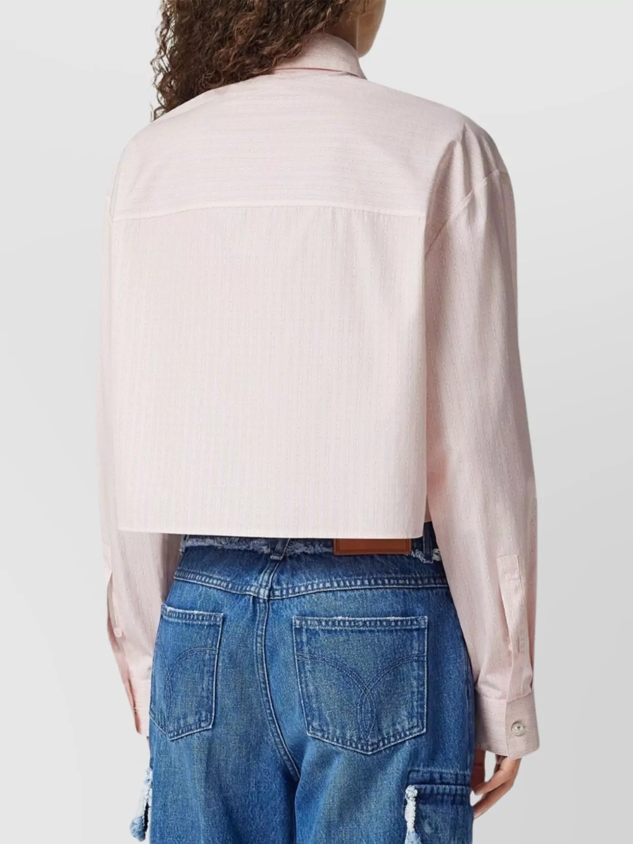 Versace Striped Chain Cropped Shirt