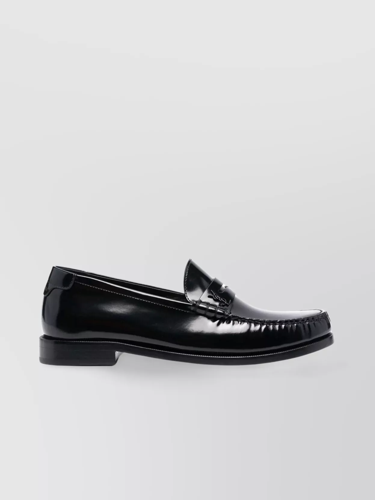 Shop Saint Laurent Refined Apron Toe Loafers In Black