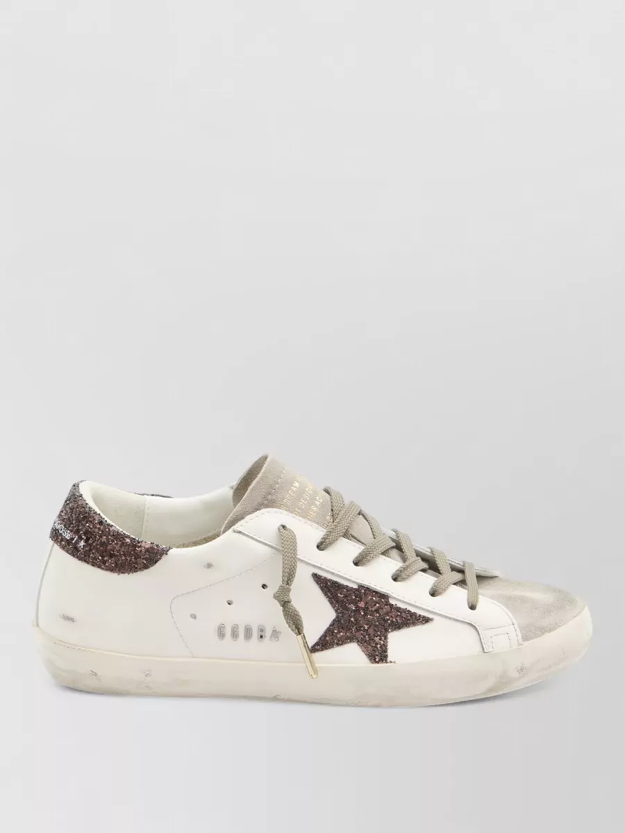 Golden Goose Star Detail Leather Suede Sneakers