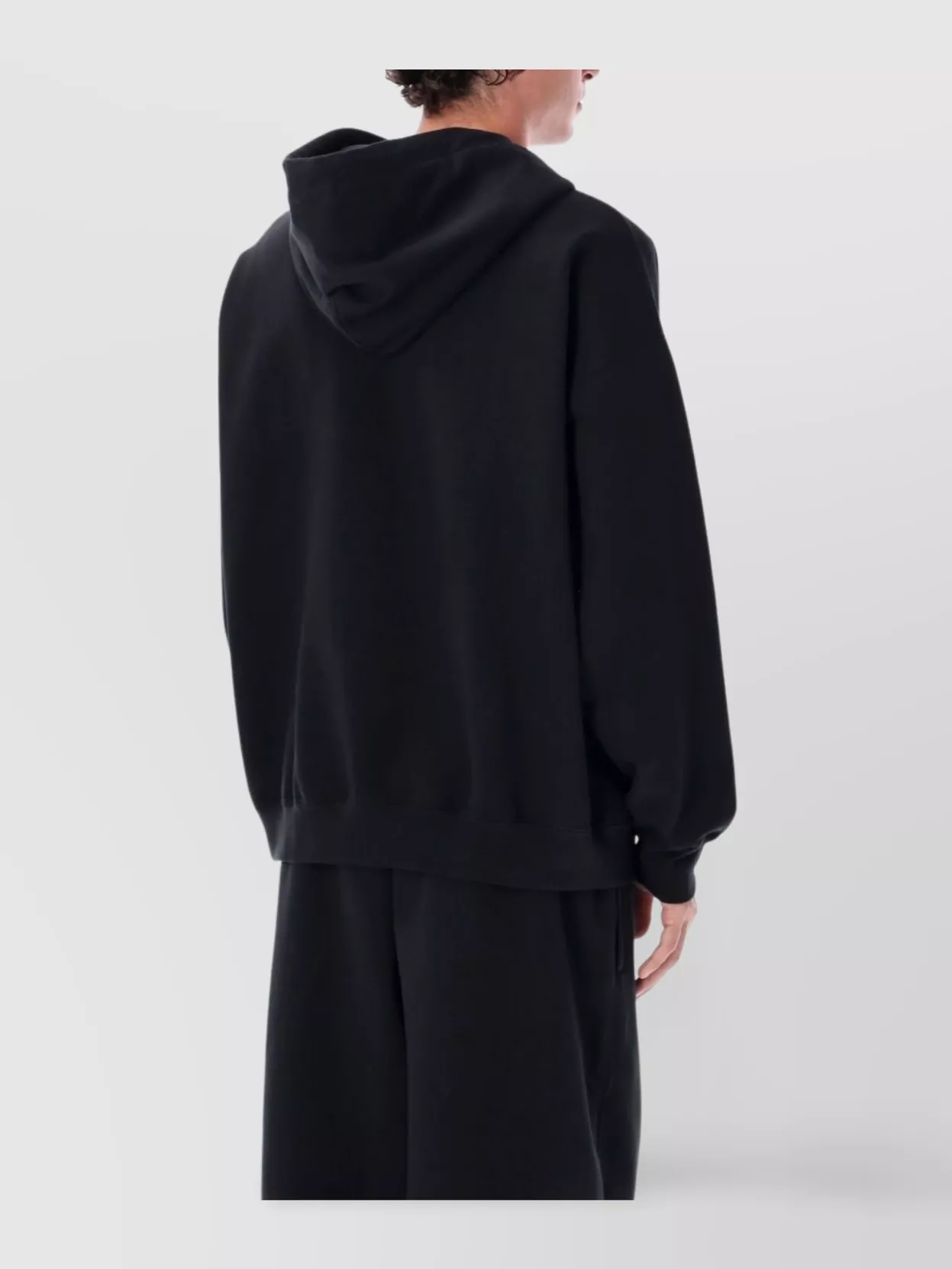 Y-3 Logo Hoodie With Drawstring And Ribbed Cuffs In Black