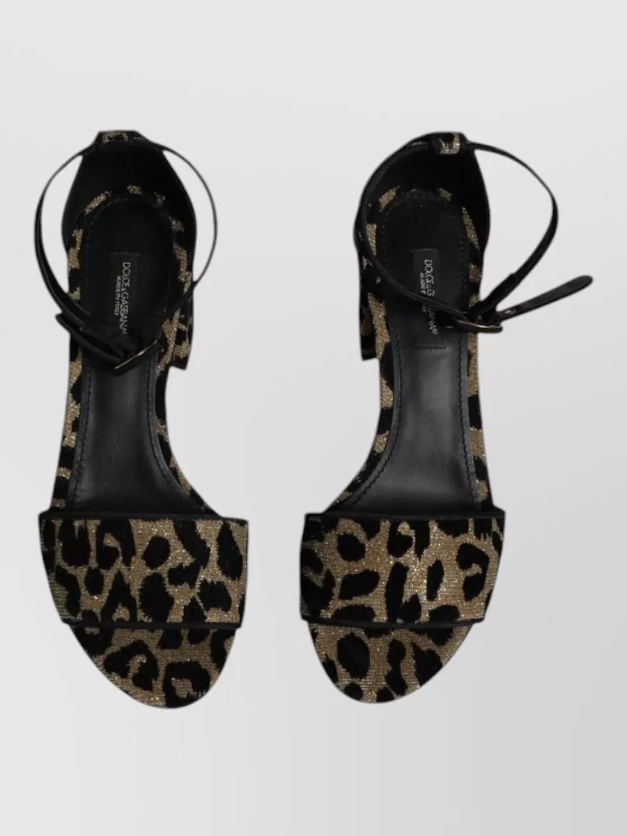 Dolce&Gabbana Leopard Ankle Strap Sandals